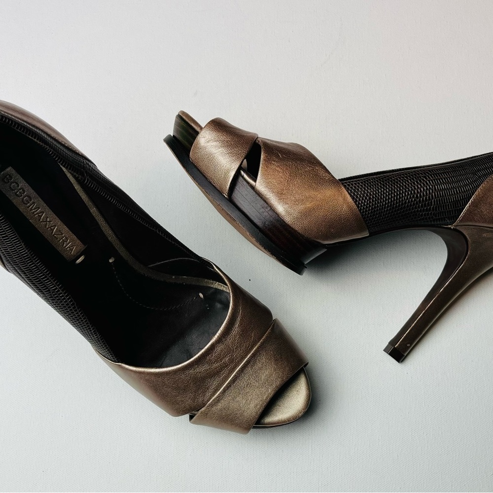 BCBGMAXAZRIA Women’s Classic Slip On Open Toe High Heels Size 10B